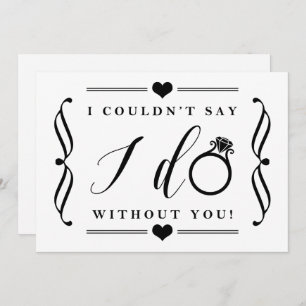 Invitación No podría decir que lo hago sin ti Blanco y negr