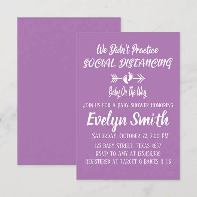 Invitación No practicamos la distancia social (Anverso / Reverso)