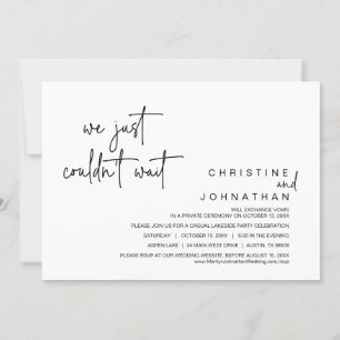Invitación No pudimos esperar, Boda Elopement Dinner