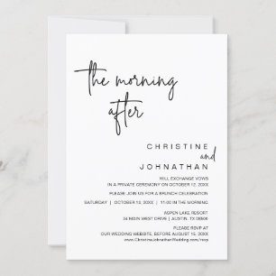 Invitación No pudimos esperar, Boda Elopement Dinner In