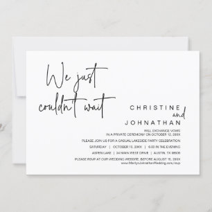 Invitación No pudimos esperar, Boda Elopement Fiesta