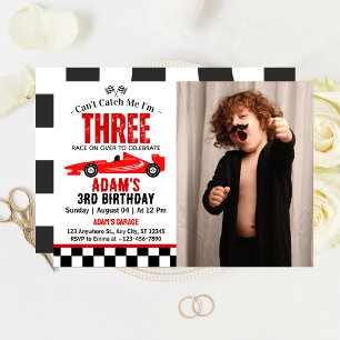 Invitación No Puede Atraparme Carrera De Coche Niño Fiesta De