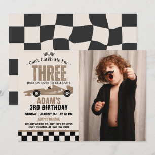 Invitación No Puede Atraparme Cumpleaños Niño Coche de Carrer