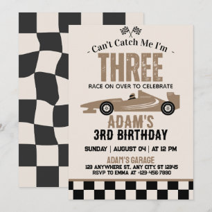 Invitación No Puede Atraparme Cumpleaños Niño Coche de Carrer