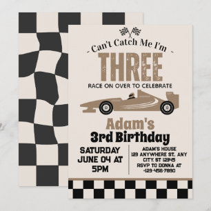 Invitación No Puede Atraparme Fiesta de Cumpleaños 3 años Niñ