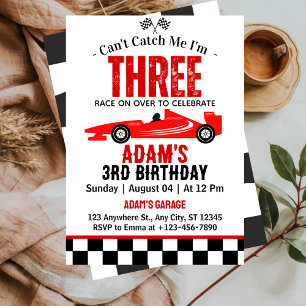 Invitación No Puede Atraparme Fiesta de Cumpleaños 3 Años Niñ
