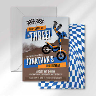 Invitación No Puedes Atraparme Cumplo 3 Dirt Bike Motocross C