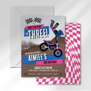 Invitación No Puedes Atraparme Cumplo 3 Dirt Bike Motocross C