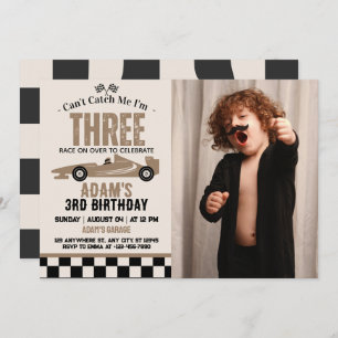 Invitación No puedo atraparme Fiesta de tercer cumpleaños