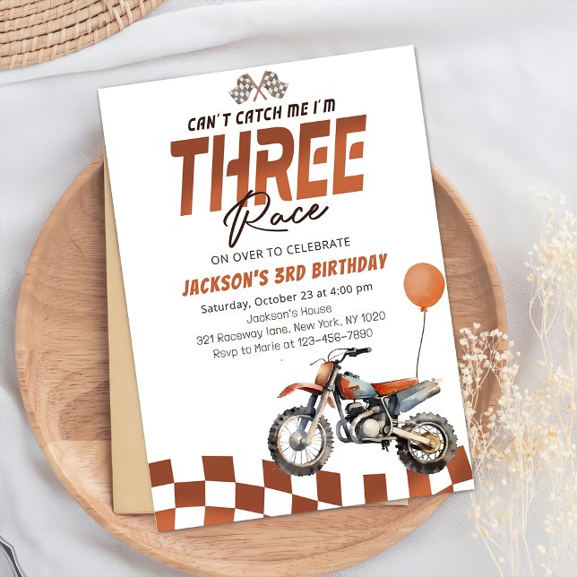Invitación No puedo atraparme Naranja Dirt Bike Boy tercer cu (Subido por el creador)