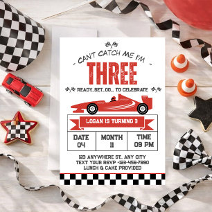 Invitación No Puedo Atraparme Soy Tres Carrera De Autos Cumpl
