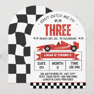 Invitación No Puedo Atraparme Soy Tres Carrera De Autos Cumpl