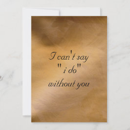 Invitación No puedo decir que hago sin usted