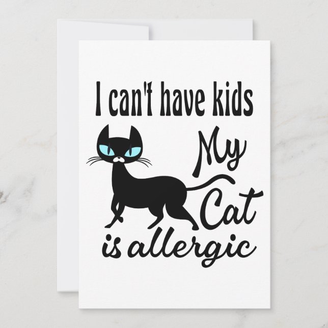 Invitación No puedo tener hijos Mi gato es alérgico (Anverso)