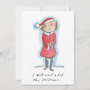 Invitación No quiero mucho para los Navidades