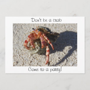 Invitación ¡No sea un cangrejo, venido a un fiesta!