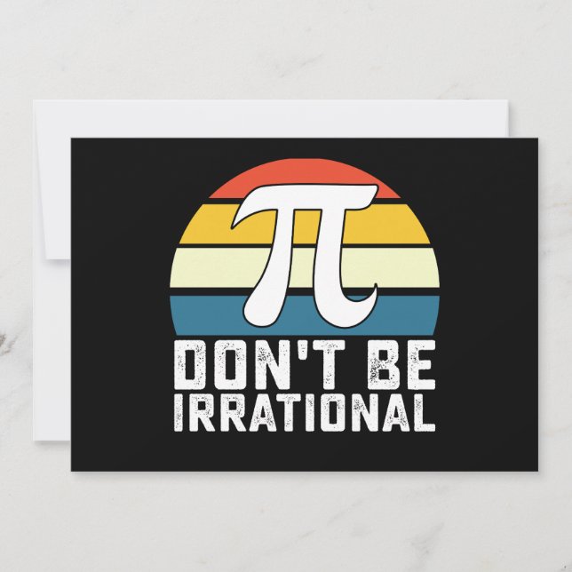 Invitación No seas matemáticas irracionales del Día del Pi (Anverso)