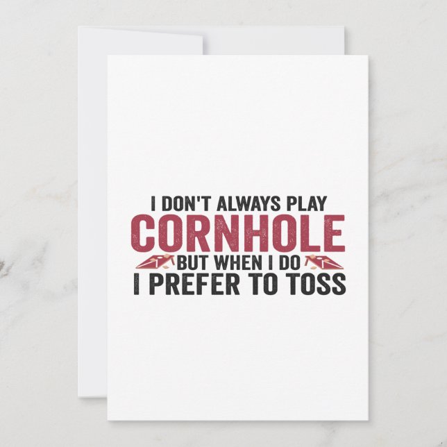 Invitación No Siempre Juego Cornhole Pero Cuando Lo Hago Dive (Anverso)