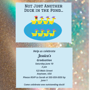 Invitación No Solo Otro Pato en la Laguna de Graduación