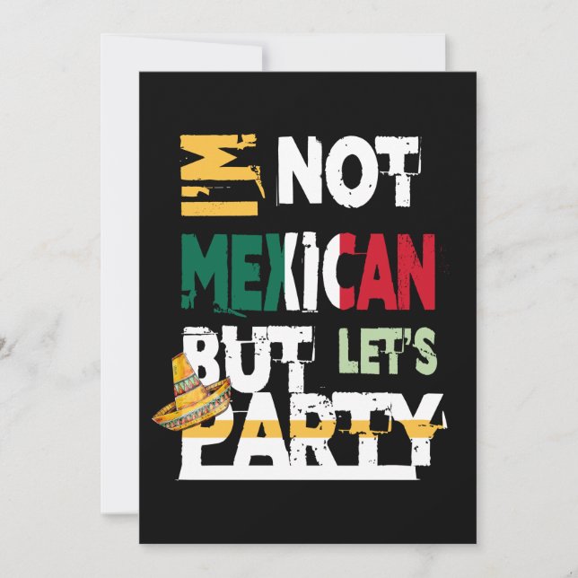 Invitación No soy mexicano, pero vamos Fiesta Cinco De Mayo (Anverso)