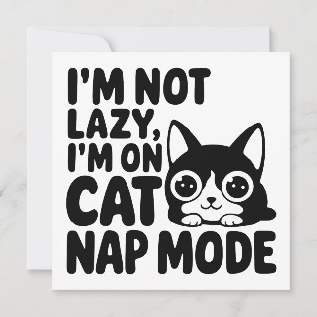 Invitación No soy perezoso, estoy en modo Cat Nap (Anverso)