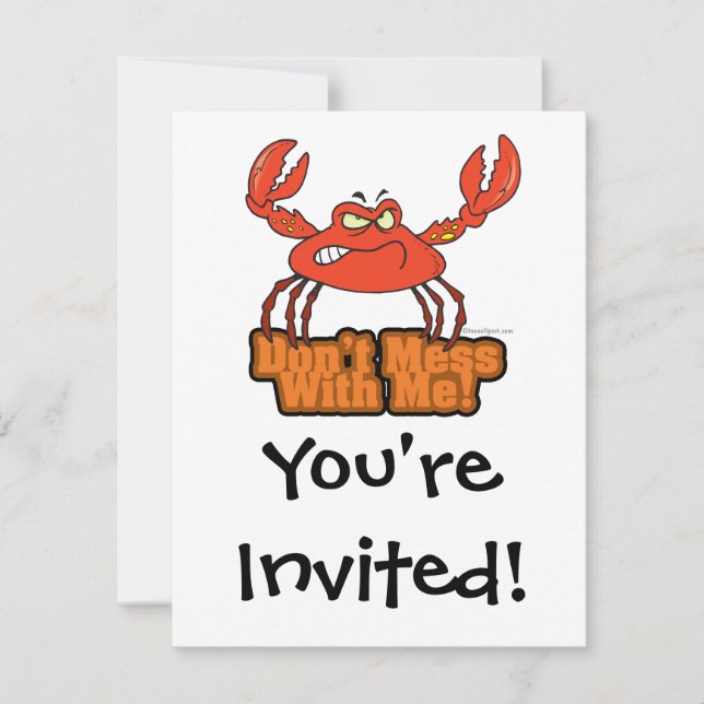 Invitación no te metas conmigo, cangrejo malo (Anverso)