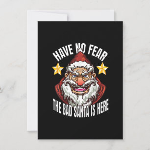 Invitación No Tengas Miedo El Malo Santa Está Aquí, Feliz Nav