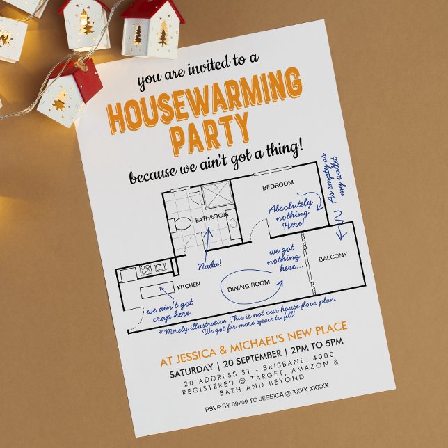 Invitación No tengo nada gracioso Fiesta de cambio de hogar (The most honest house warming invitation you will find!)