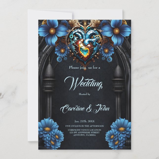 Invitación Noble corazón de vapor (Anverso)