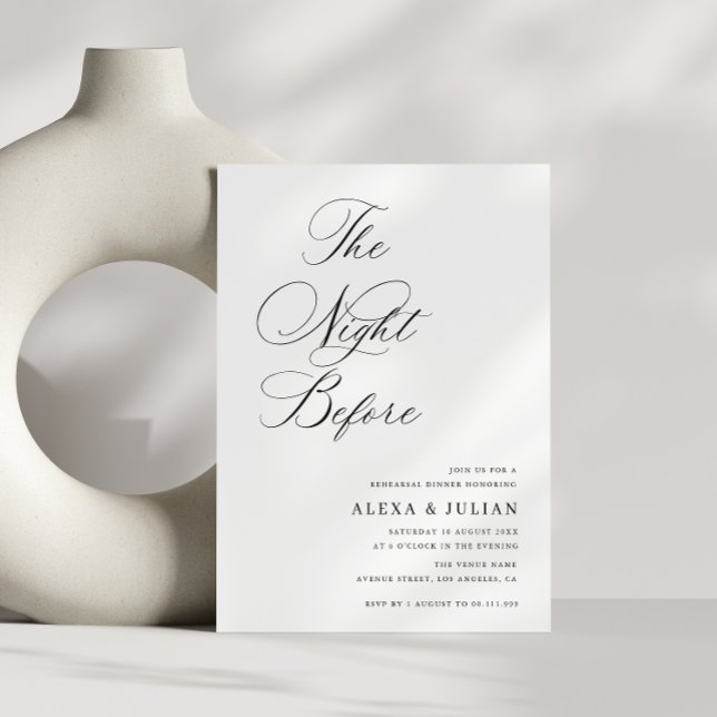 Invitación noche antes de la cena de ensayo de caligrafía neg (Subido por el creador)