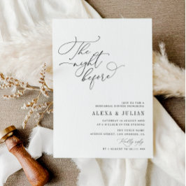 Invitación noche antes de la cena de ensayo en blanco y negro