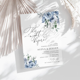 Invitación noche antes de la cena de ensayo polvorienta azul