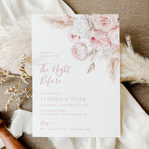 Invitación Noche antes de la polvorienta rosa floral