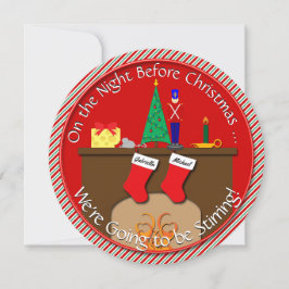 Invitación Noche antes de los Navidades ・ Fiesta de vino y qu
