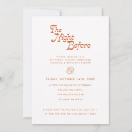 Invitación Noche Antes Del Ensayo Cena Retro Modern Inv