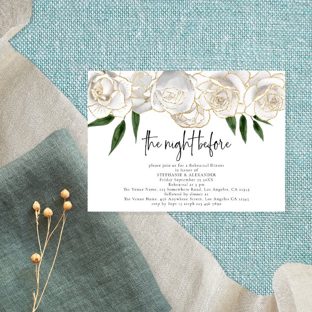 Invitación Noche antes del ensayo del guión de las flores bla (Subido por el creador)