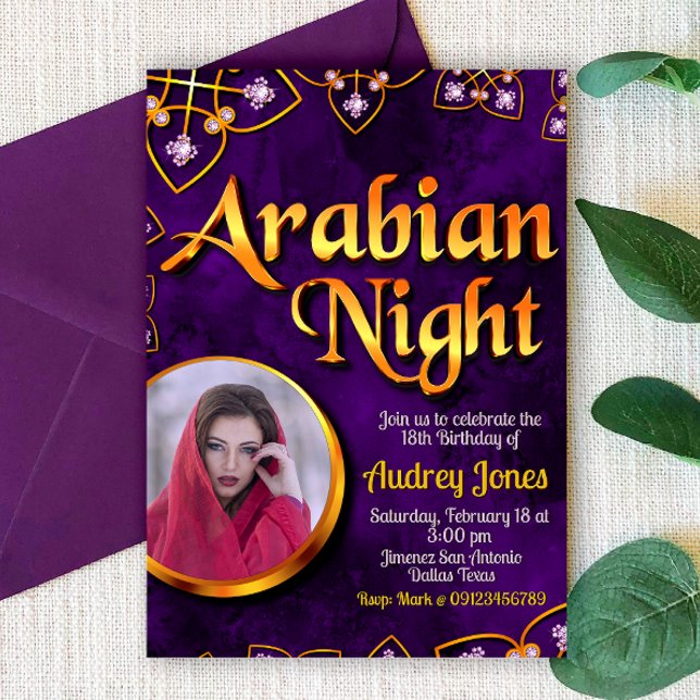 Invitación Noche árabe con foto - Violet (Subido por el creador)