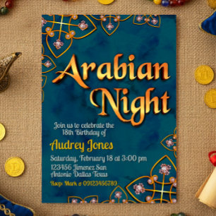 Invitación Noche Árabe - Turquesa
