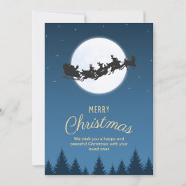 Invitación Noche azul simple Santa Claus inmolado Feliz Navid