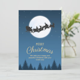 Invitación Noche azul simple Santa Claus inmolado Feliz Navid