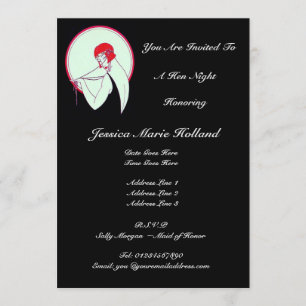 Invitación Noche con clase de la gallina del ~ de la aleta