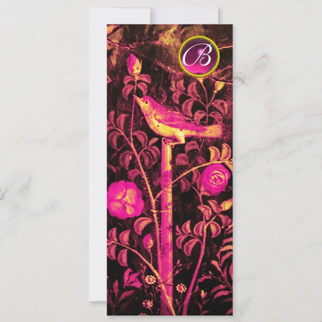 Invitación NOCHE CON ROSAS MONOGRAMA, Oro Negro Rosa (Anverso)