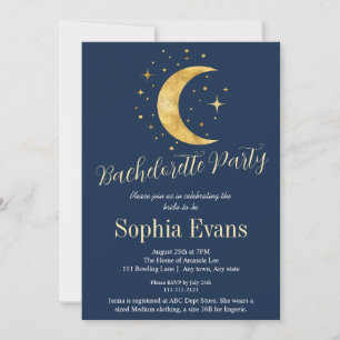 Invitación Noche Crescent Moon Starry