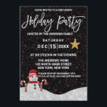 Invitación Noche Cute White Red Snowman Sky Purpurinas<br><div class="desc">Esta invitación a la fiesta de vacaciones con temática de snowman es un diseño muy bonito y genial para tu papelería de vacaciones. Cuenta con un purpurina blanco falso impreso con un gorra rojo y una bufanda junto a dos latas de caramelo encima de la nieve purpurina blanca. El cielo...</div>