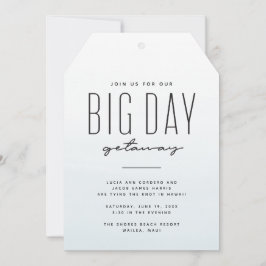 Invitación Noche de agua azul de la boda de destino simple di