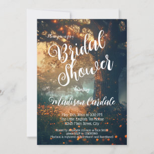 Invitación Noche de alumbrado de roble de roble forestal enca