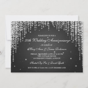 Invitación Noche de Aniversario de la Boda Elegante Deslumbra