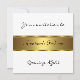 Invitación Noche de Apertura Blanco Negro Oro