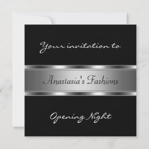 Invitación Noche de Apertura Plata Negro