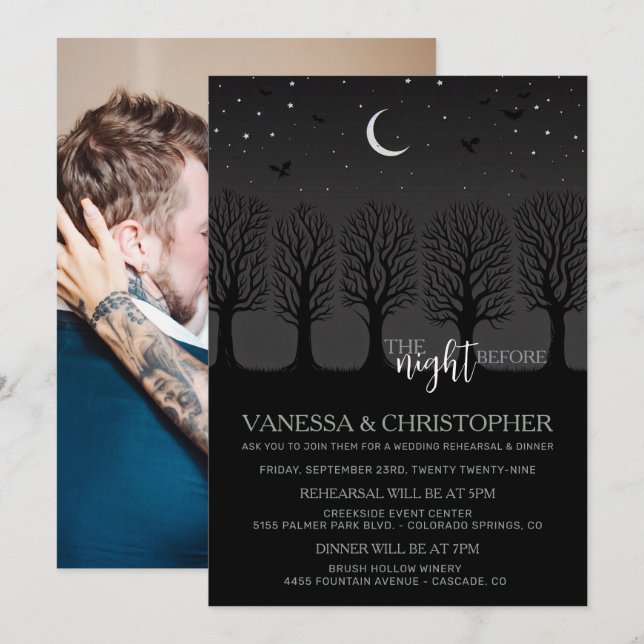 Invitación Noche de árboles de Halloween antes del ensayo Bod (Anverso / Reverso)